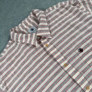 Southern Proper Mens XXL Short Sleeve Striped Button Down Shirt Red Navy White